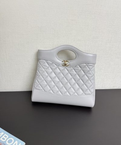 Chanel 24S 31 Nano Tote Bag Elephant Grey - fake chanel tote grey detail 1
